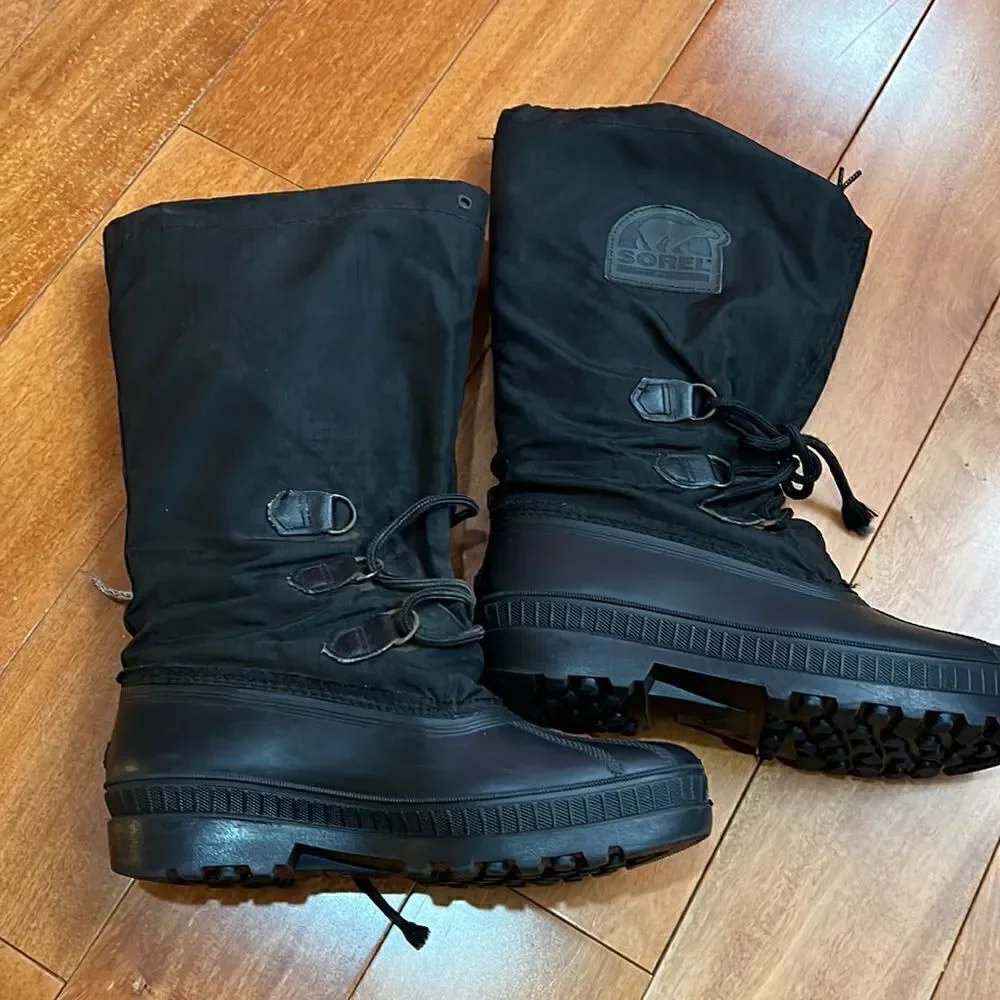 Sorel‎ Snowlion Winter Insulated Black Boots Women’s Size US 7